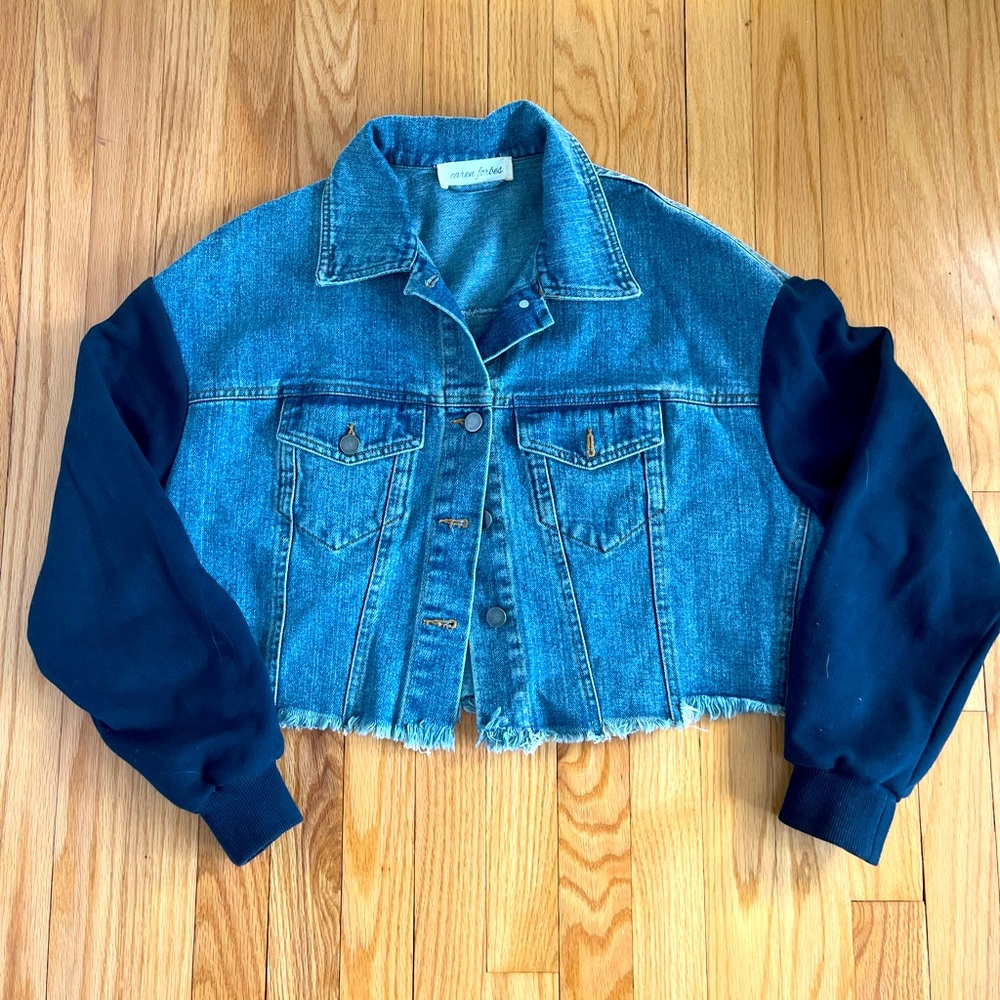 Caren Forbes cropped jean jacket